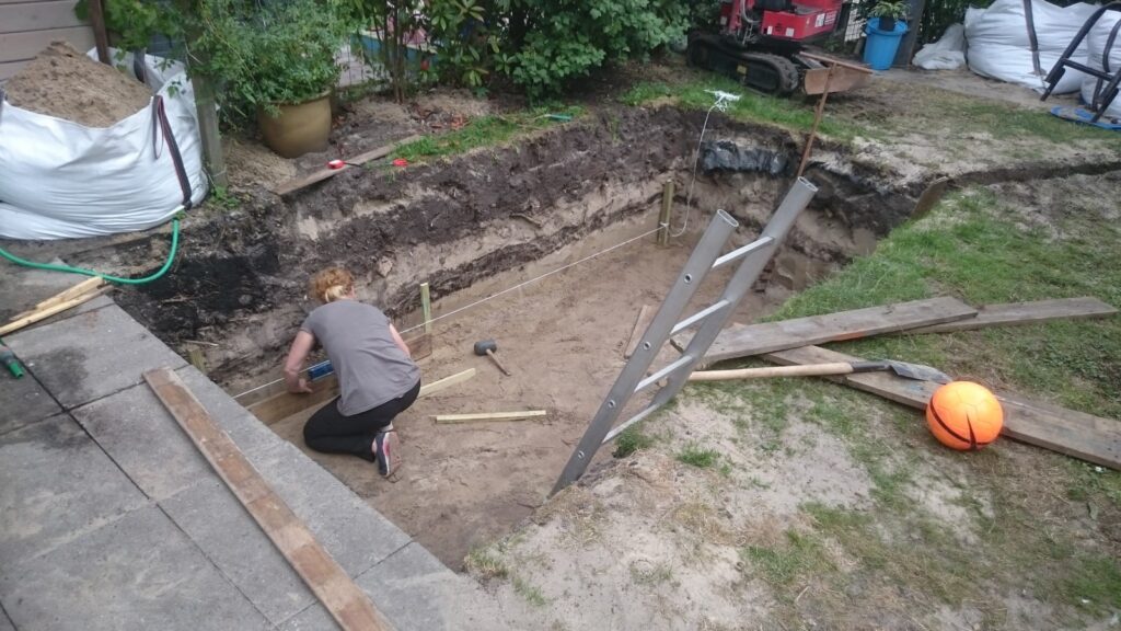 Houten bekisting voor storten betonnen vloer